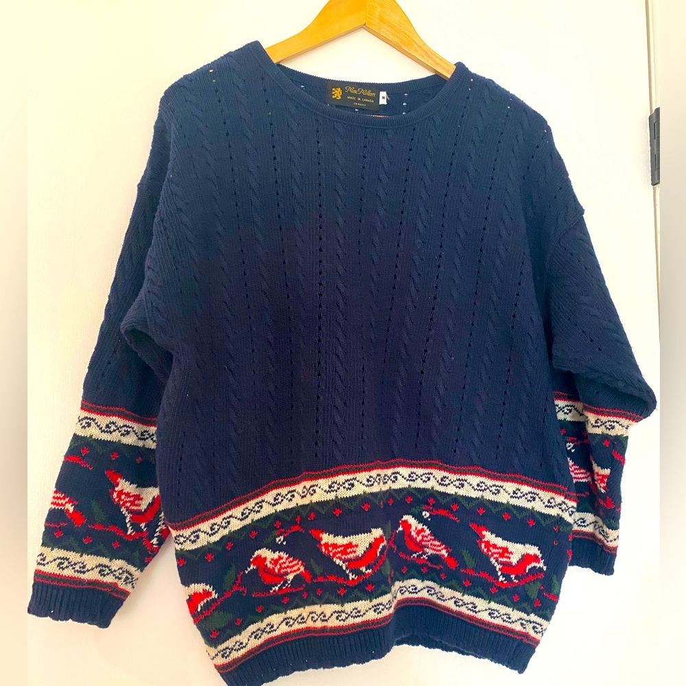 Vintage Womens MacMillan Canada Sweater birds Sz. M